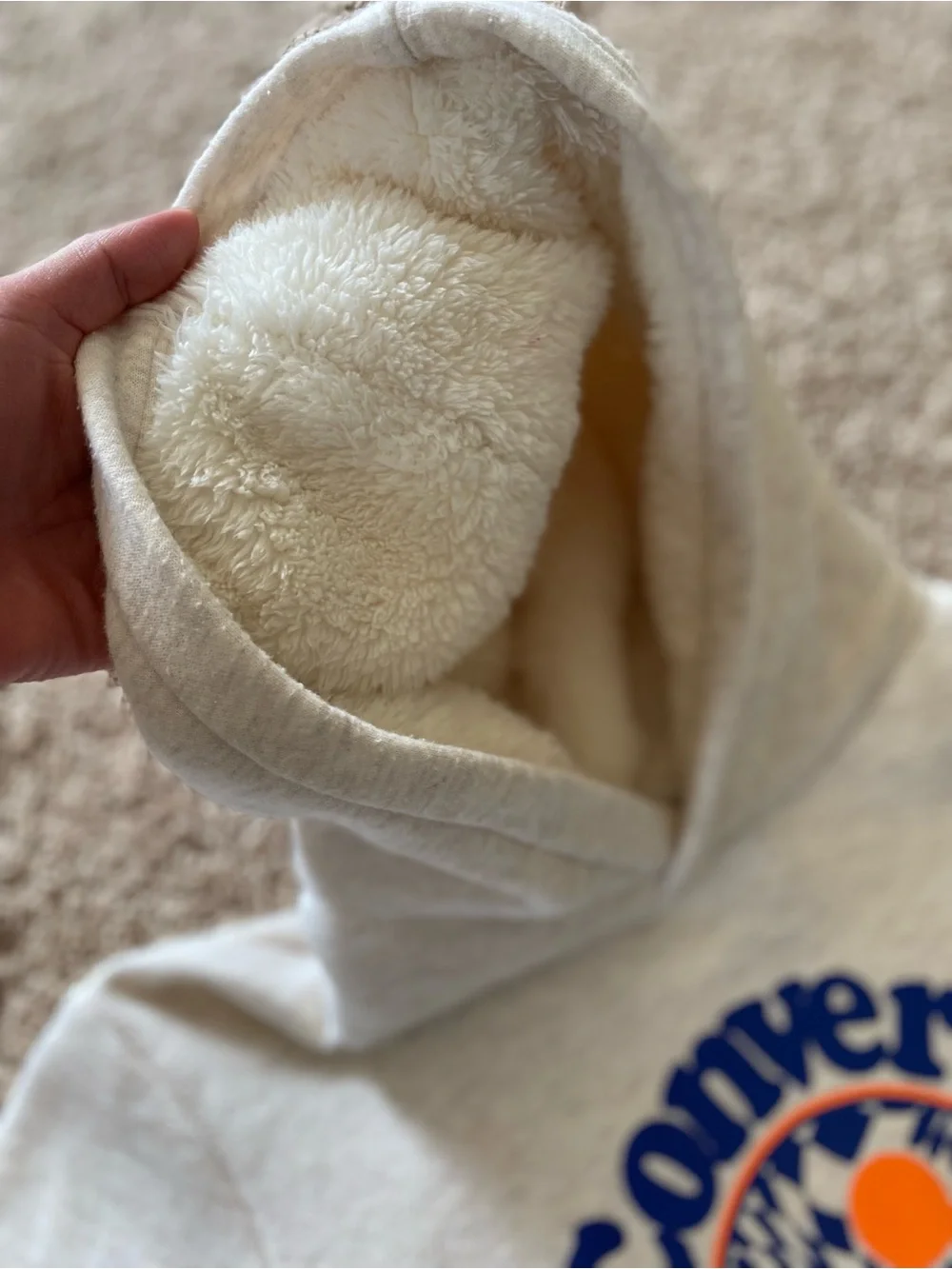 Converse All Star beige fleece boys Hoodie 12/13